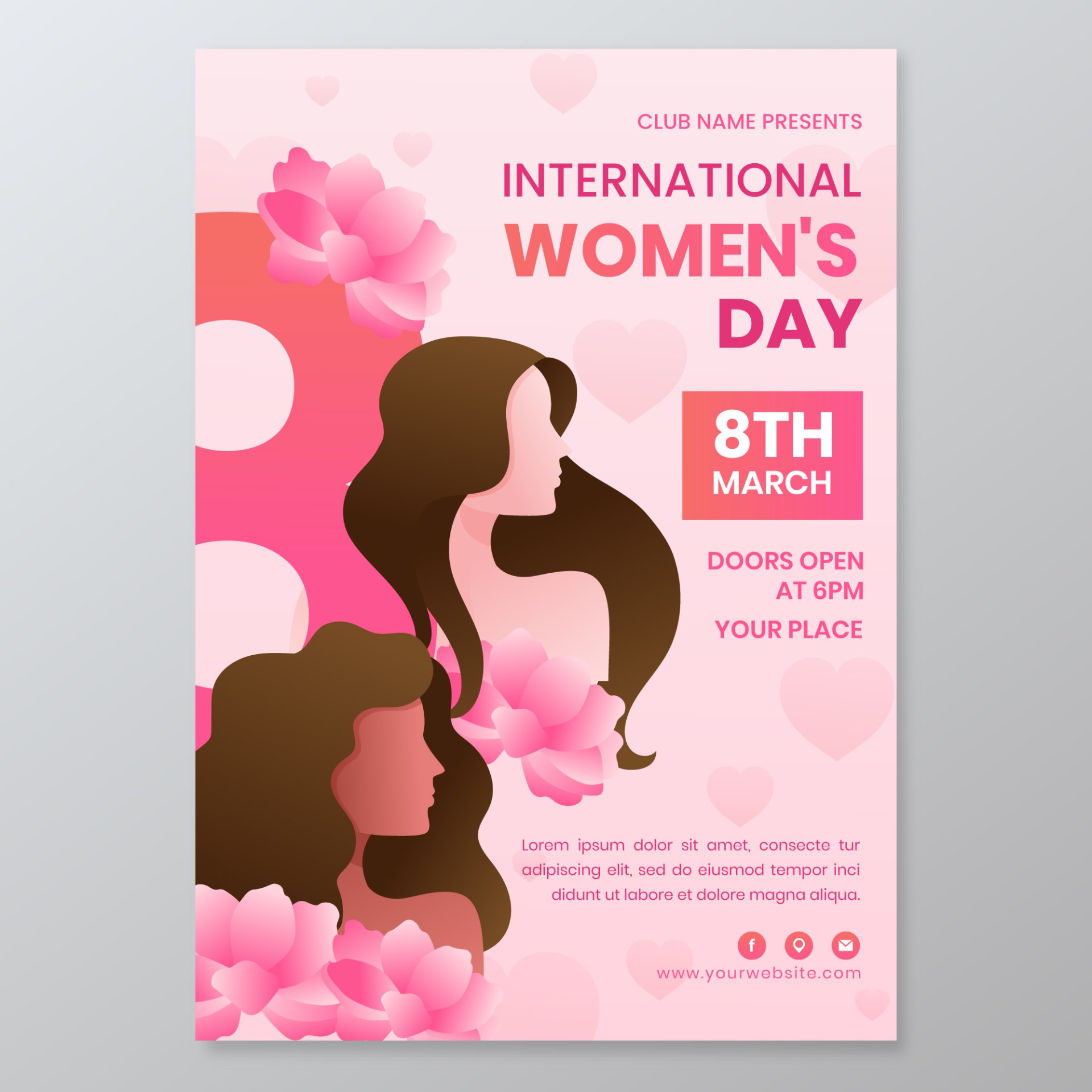 国际妇女节垂直海报模板0