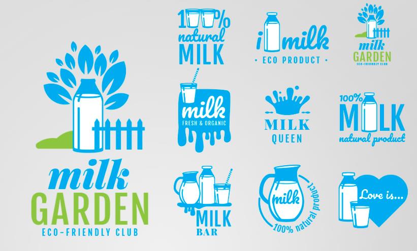 牛奶蓝色logo设计标志0