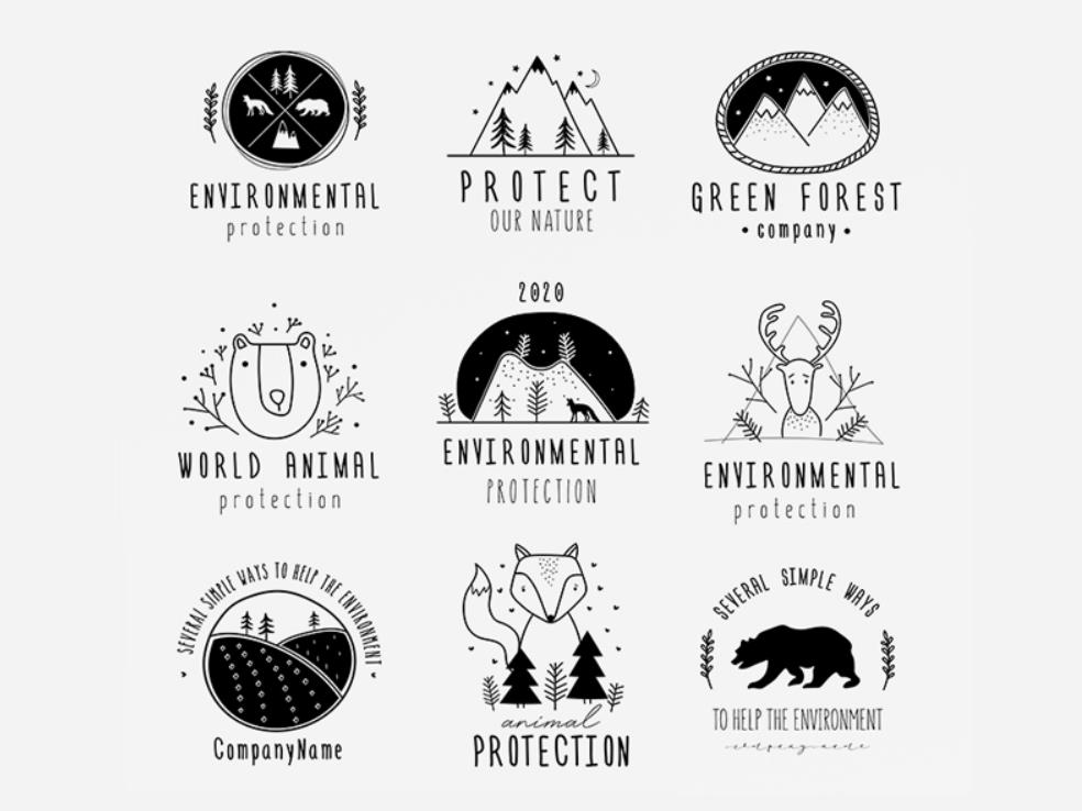 环境保护手绘logo图案0