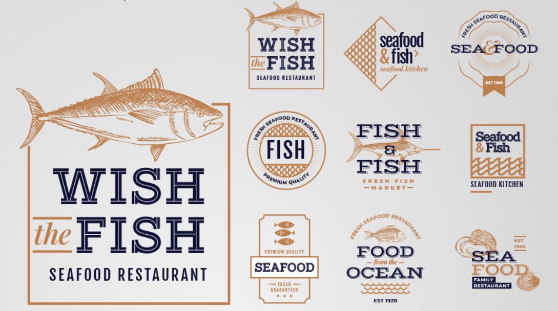 海鲜餐厅标志logo设计0