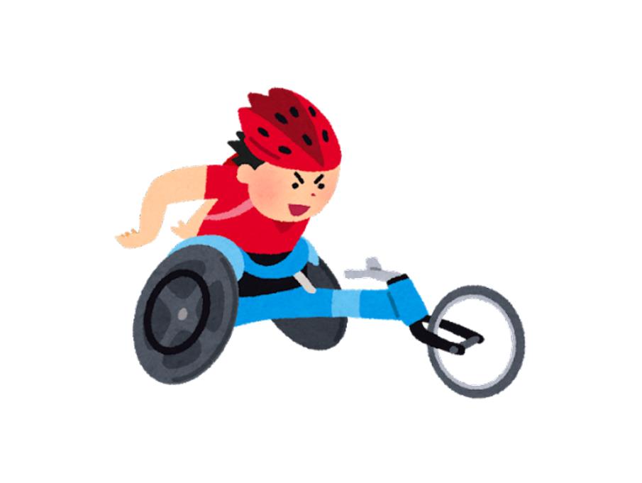 残奥会轮椅马拉松插画0