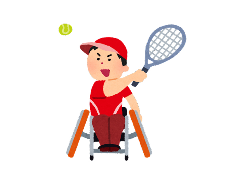 残奥会轮椅网球插画0
