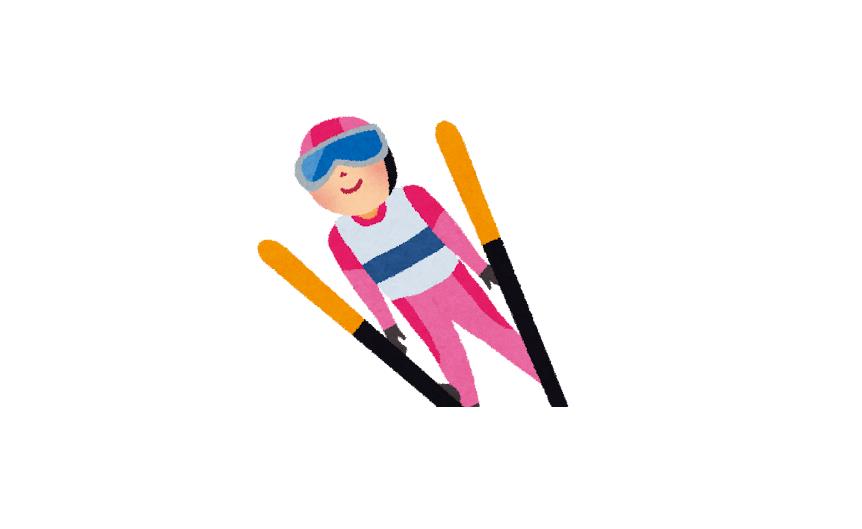 跳台滑雪插画0