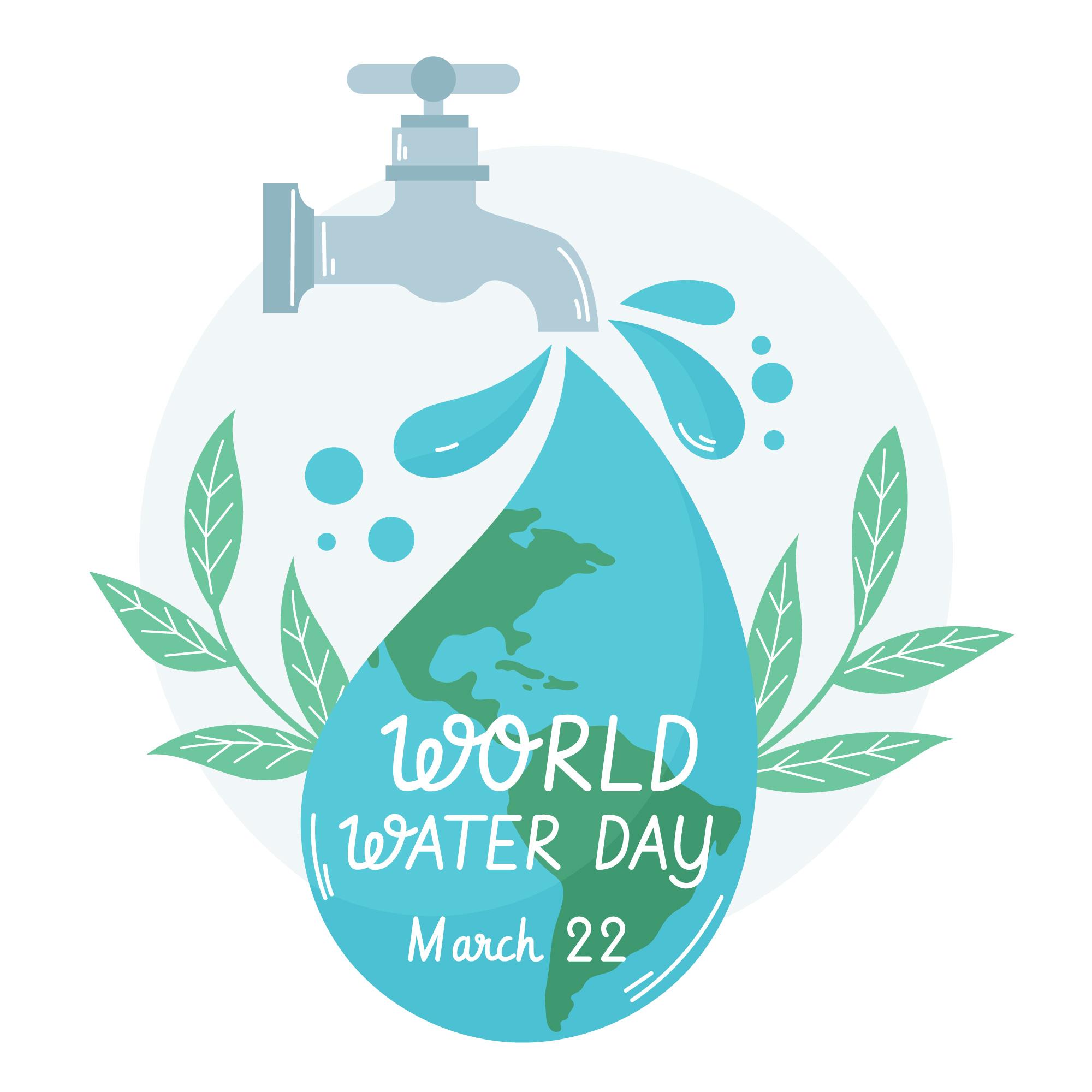 手绘保护水资源世界水日插图0