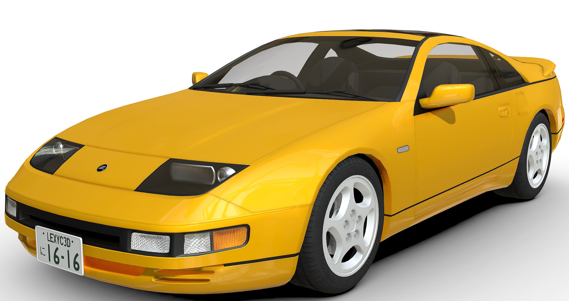 黄色小轿车3d模型0