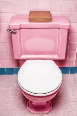 卫生间粉色马桶