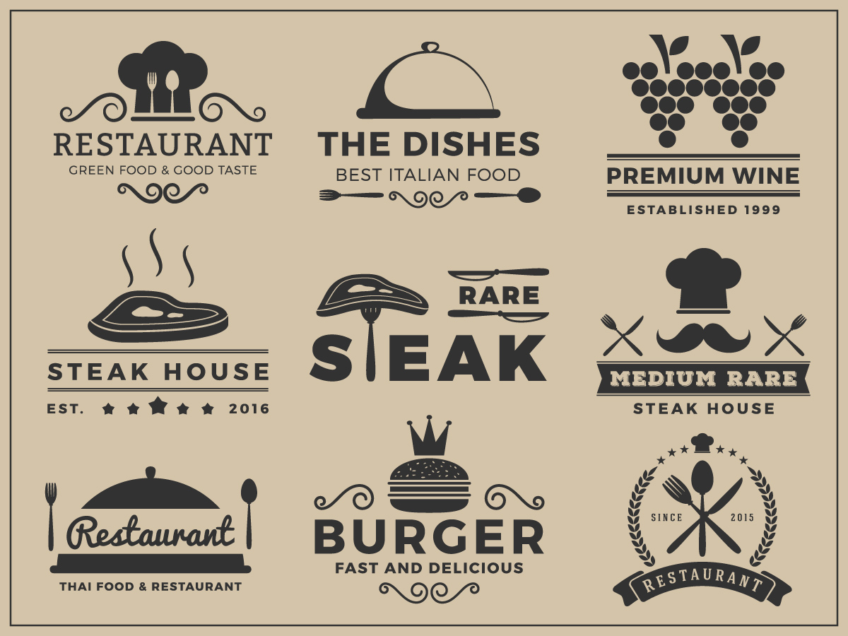 餐厅牛排葡萄酒汉堡logo0
