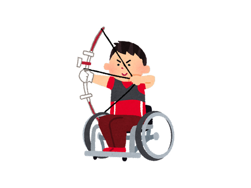 残奥会轮椅射箭插画0