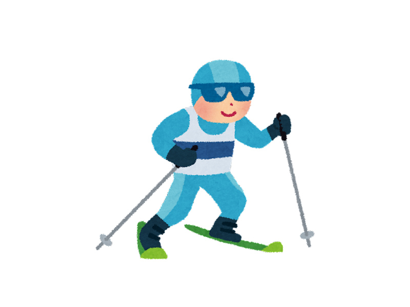 越野滑雪插画0