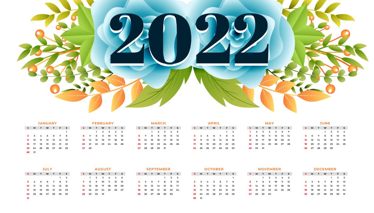 2022植物插图日历横版0