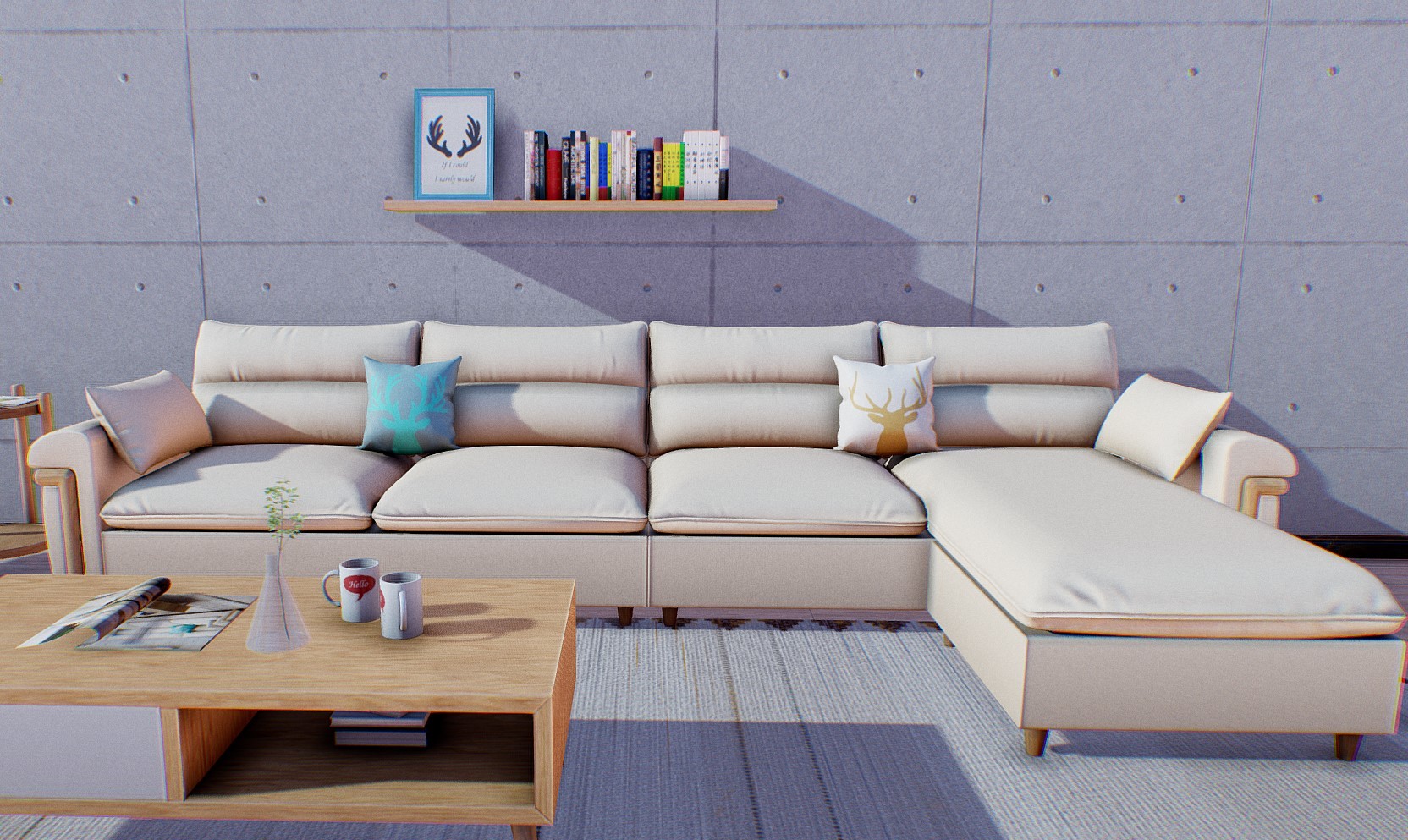 中式客厅软包沙发3d模型0