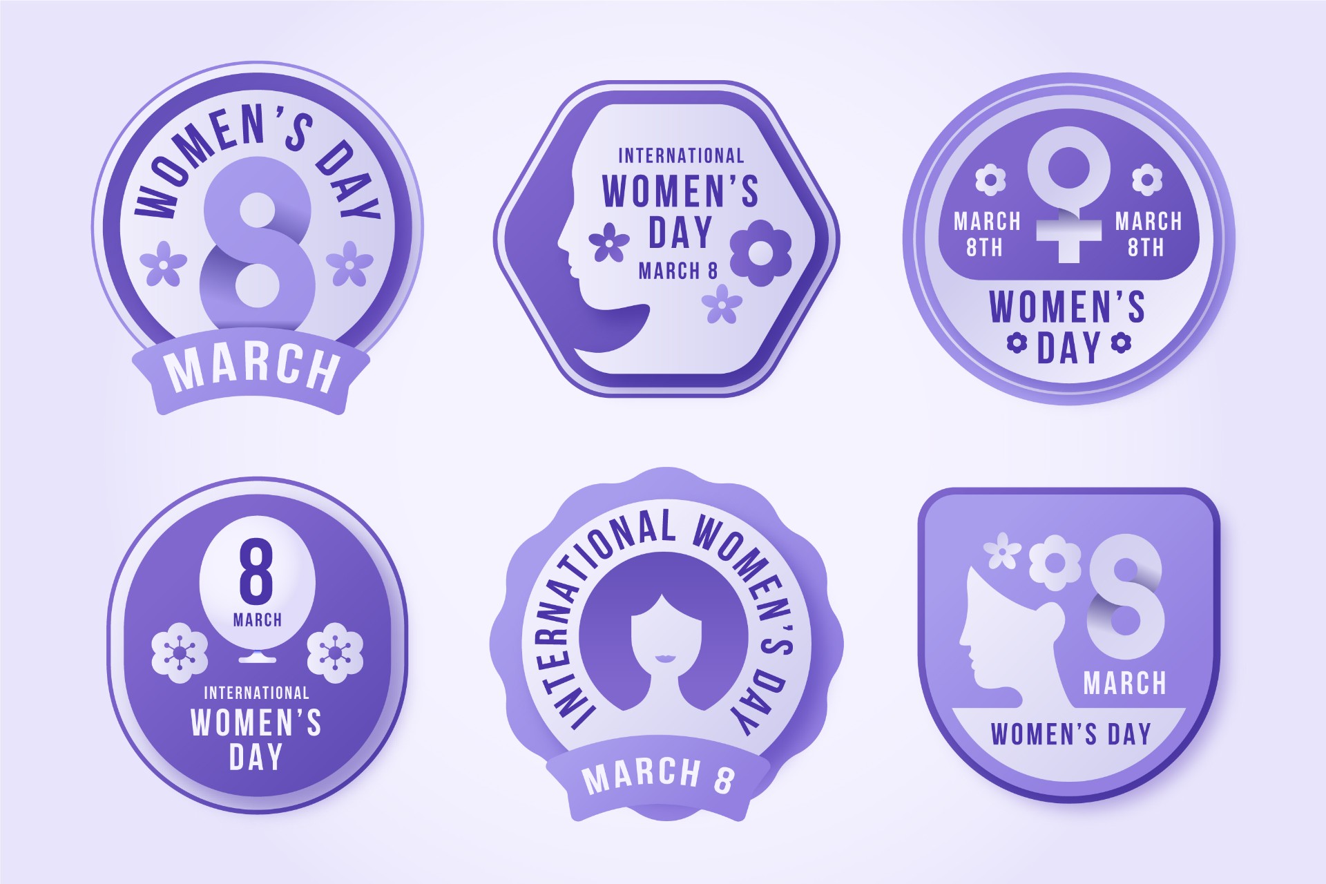 国际妇女节紫色徽章图标0