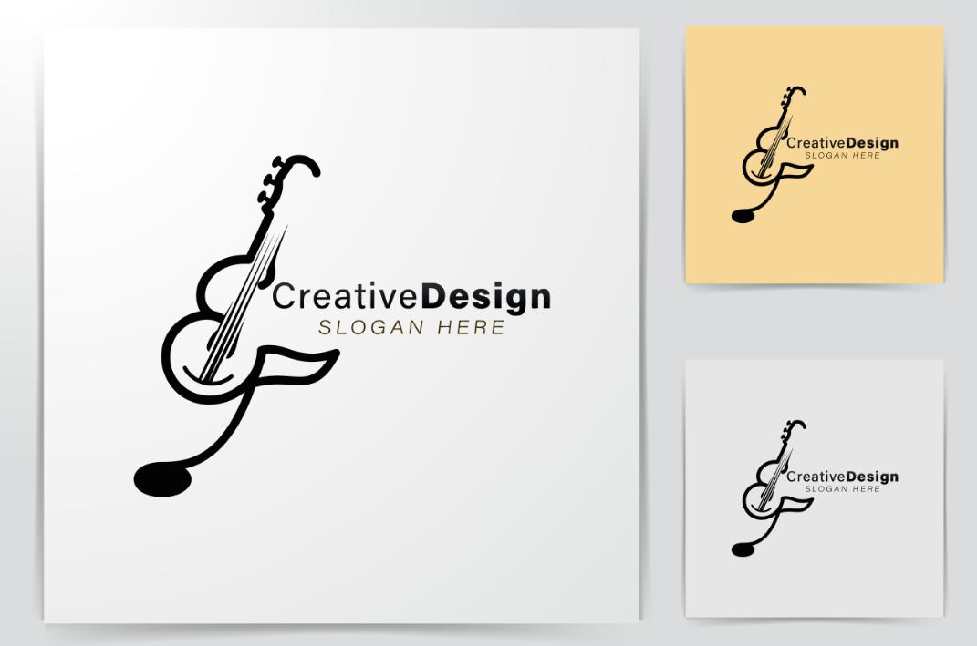 小提琴logo设计标志0
