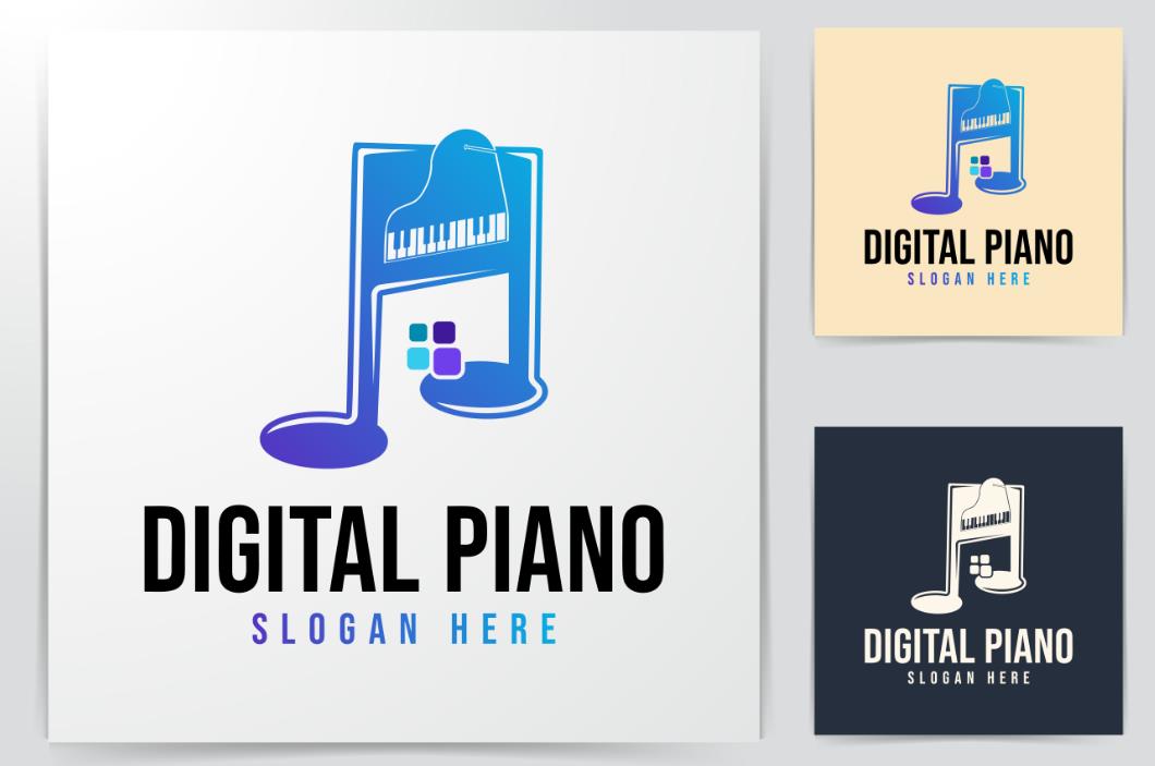 电子钢琴创意logo标志0