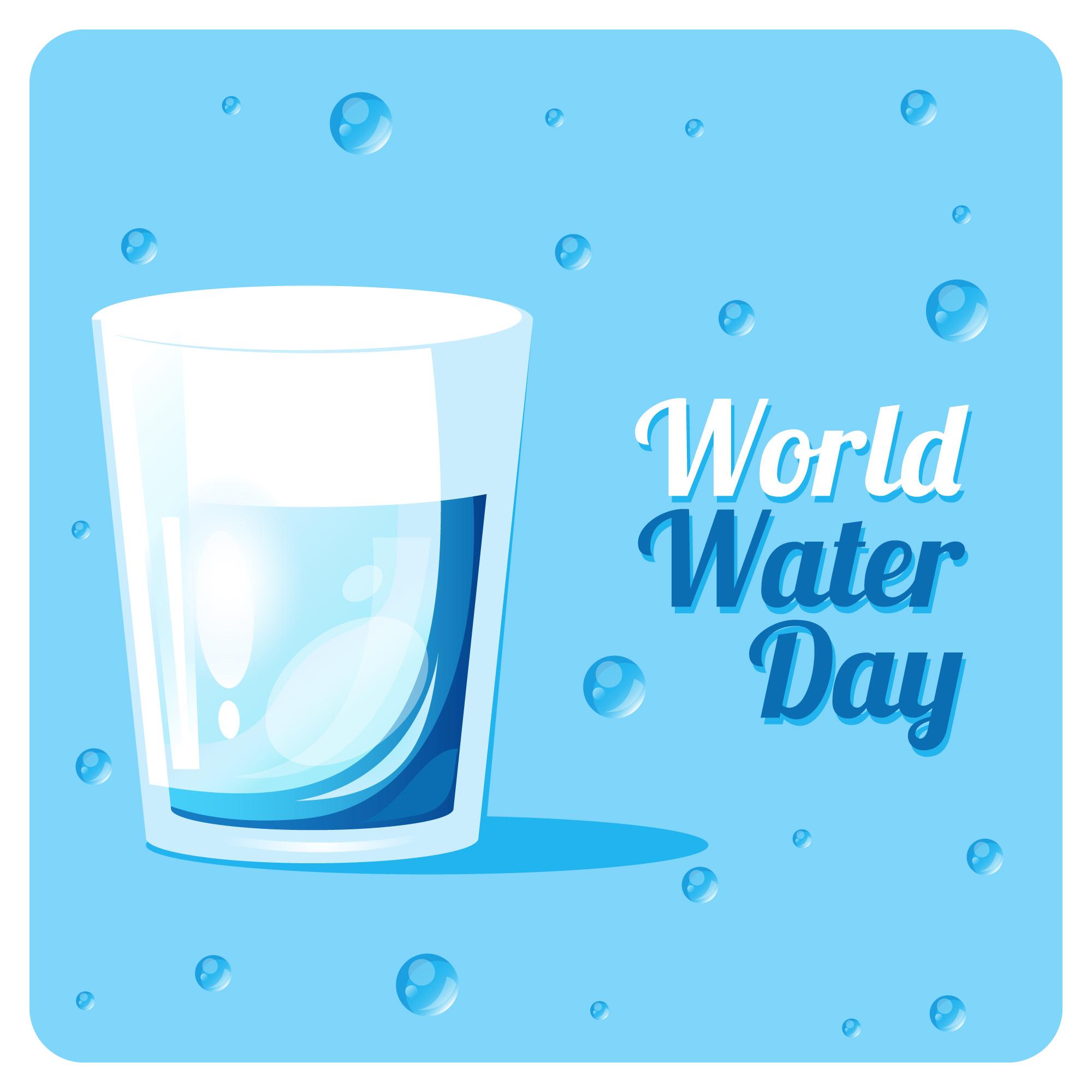 世界水日一杯水插画0