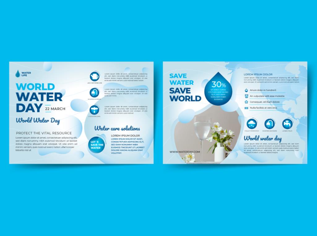 世界水日宣传册设计模板0