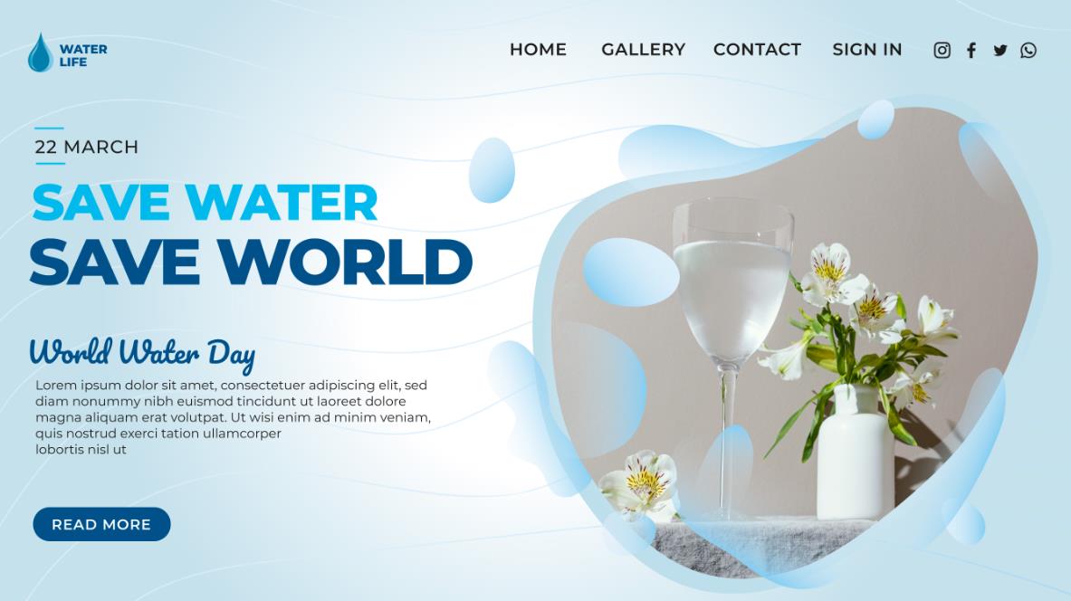 世界水日主题网页设计模板0