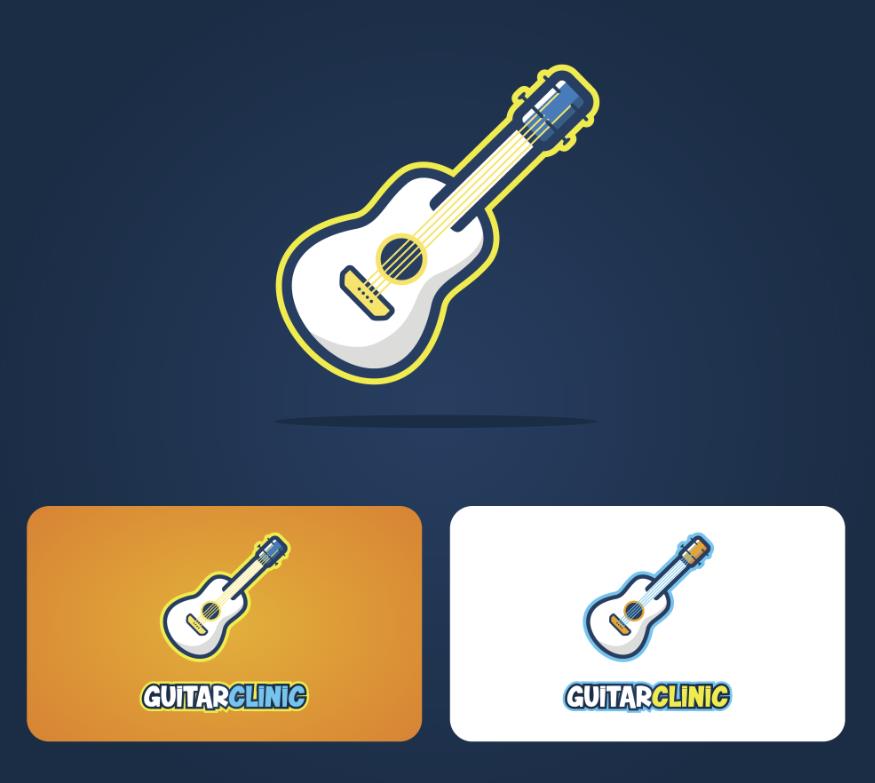 吉他元素logo设计标志0