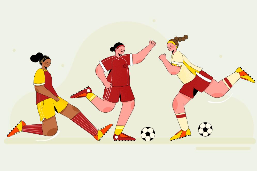 女足比赛海报插画0
