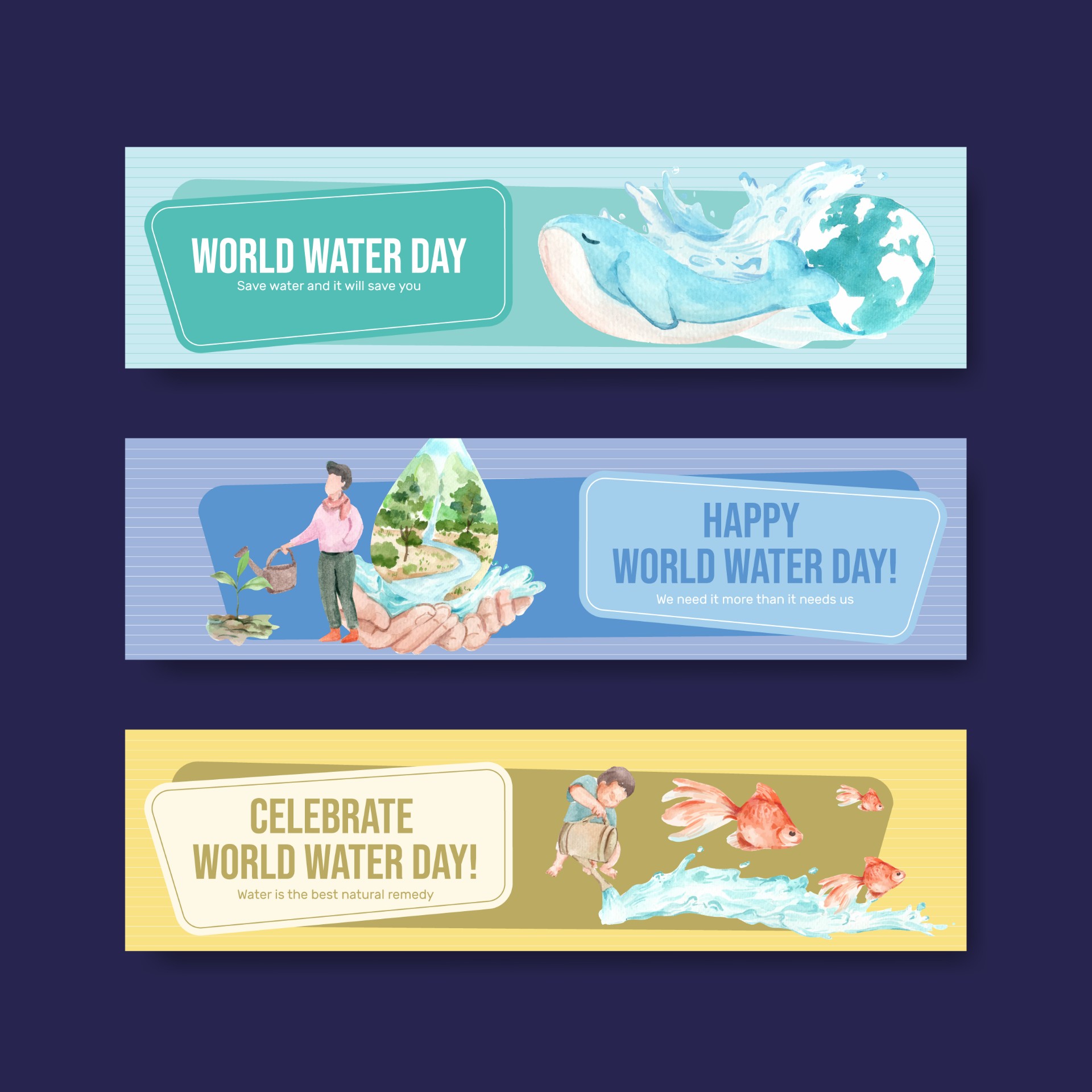 3月22日世界水日保护水资源海报0