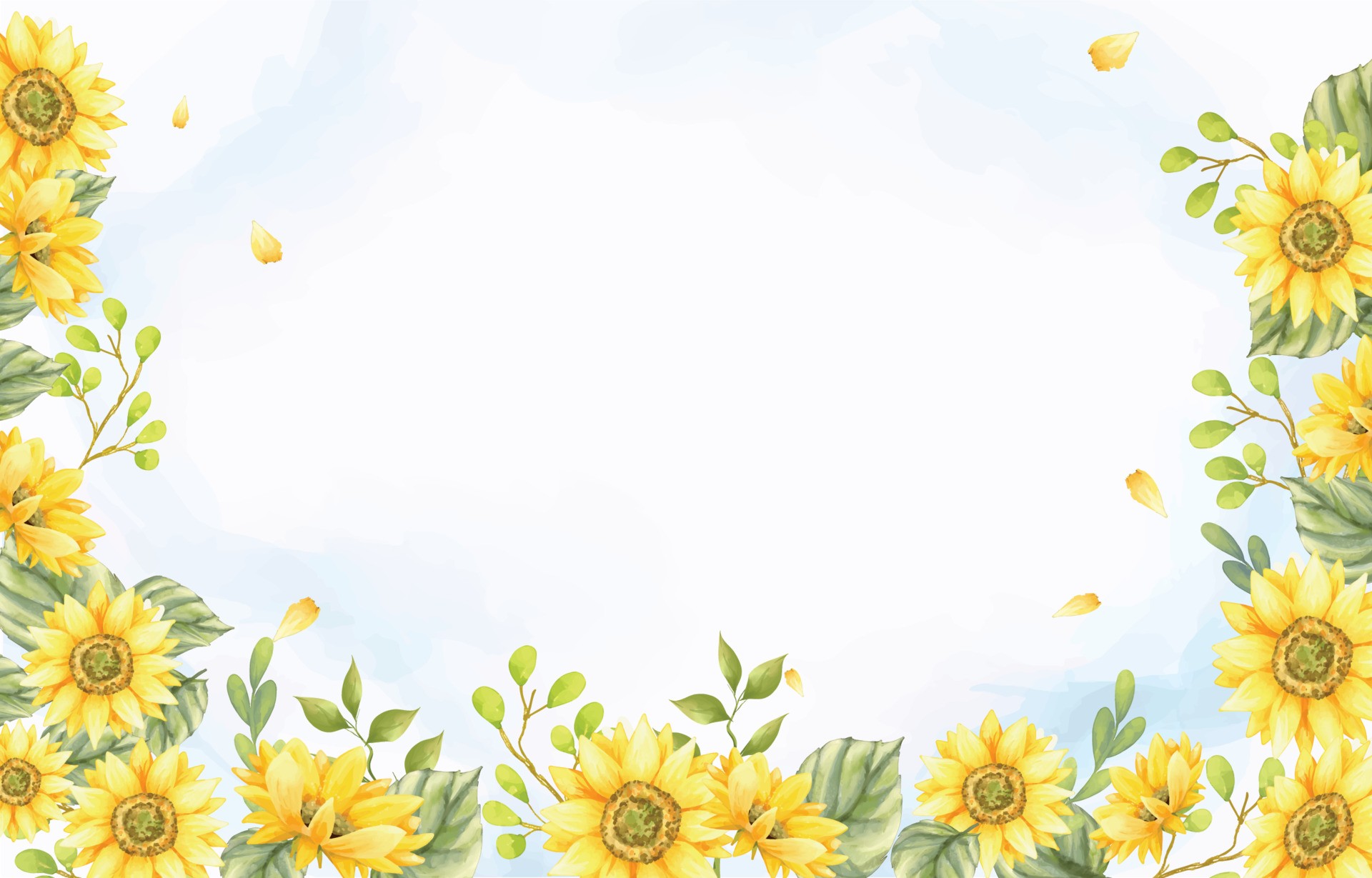 春季向日葵装饰花边插图0