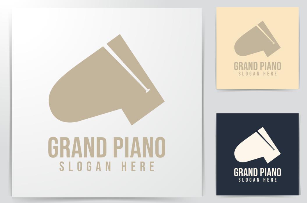 三角钢琴元素音乐logo0