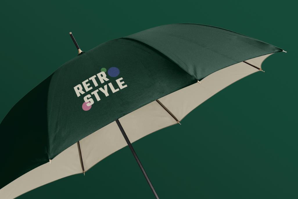 绿色雨伞贴图样机模板0
