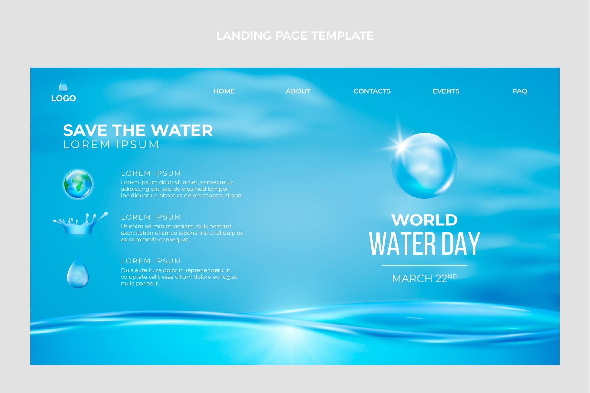 世界水日登陆页面模板0