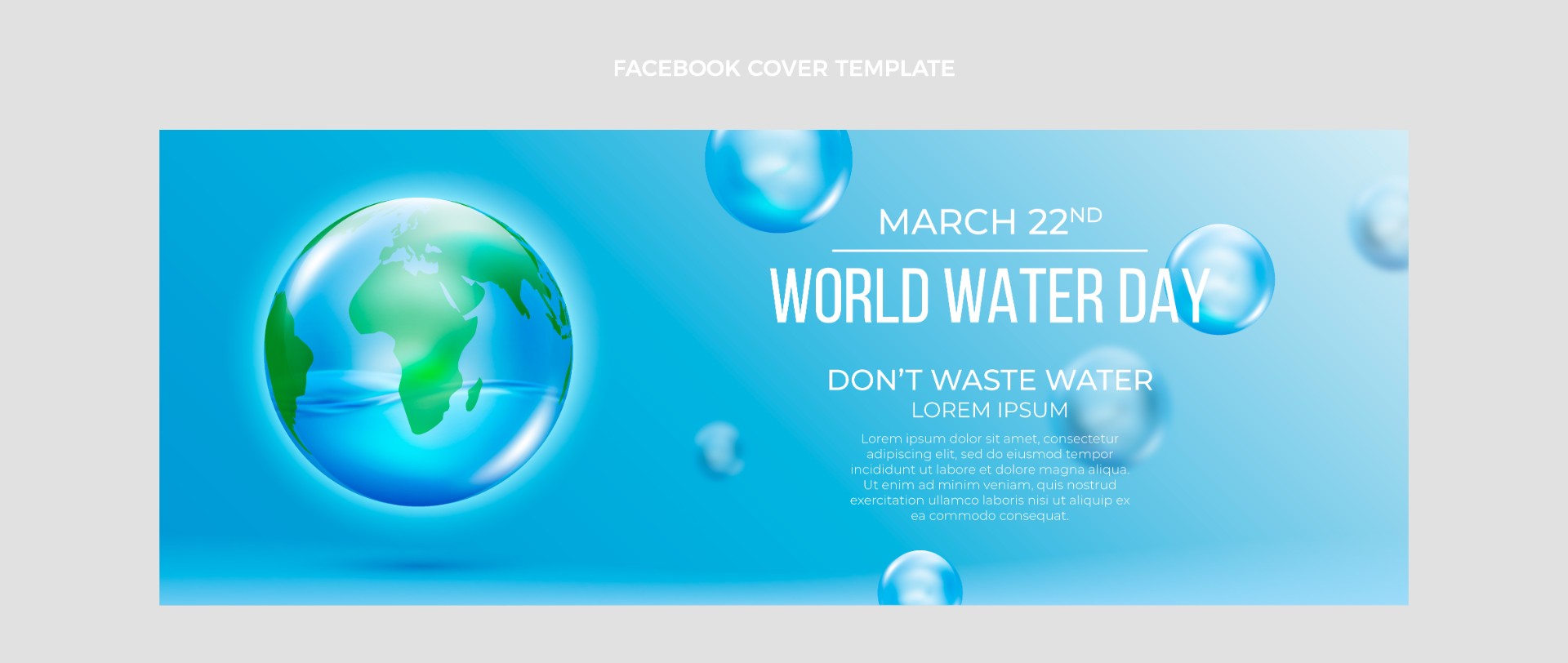 世界水日蓝色海报模板0