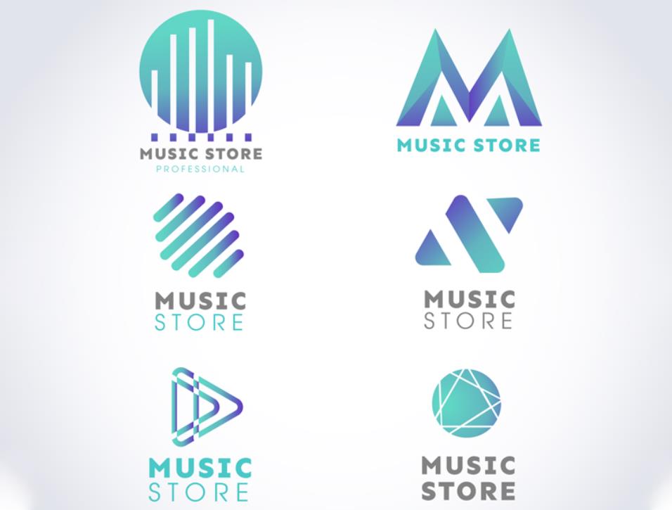 6个音乐渐变色创意logo标志0