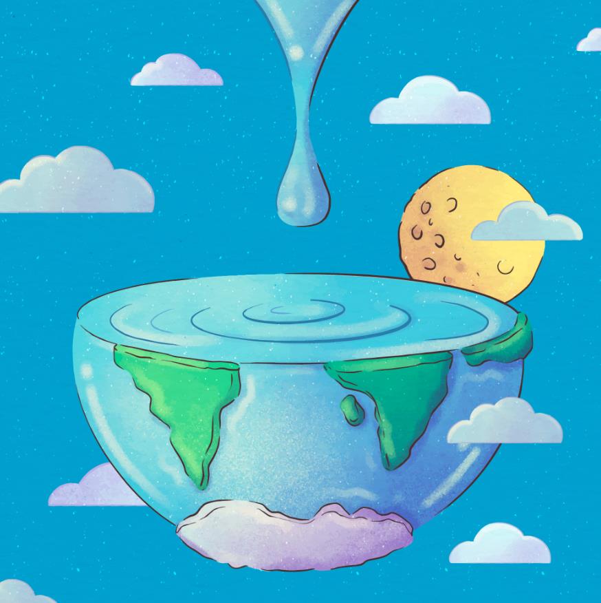 世界水日手绘创意插画0