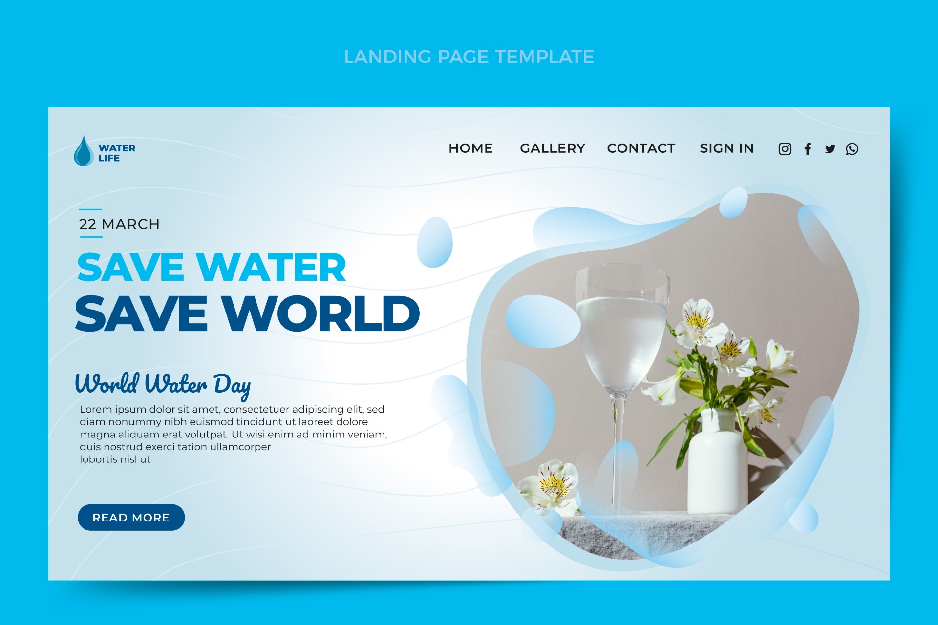 2022世界水日登陆页面设计模板0