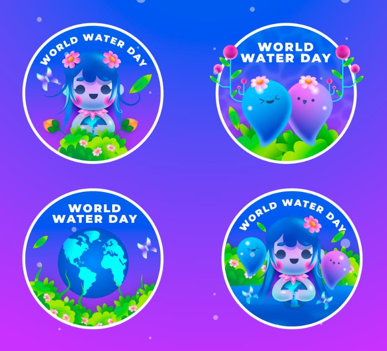 世界水日环保标签模板0