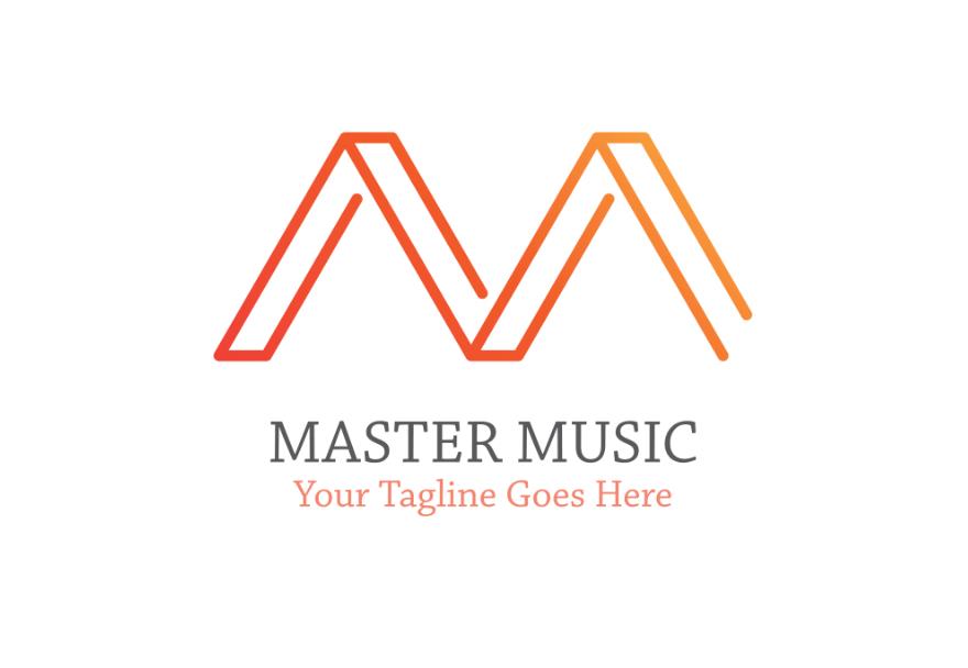 m字母音乐logo标志设计0