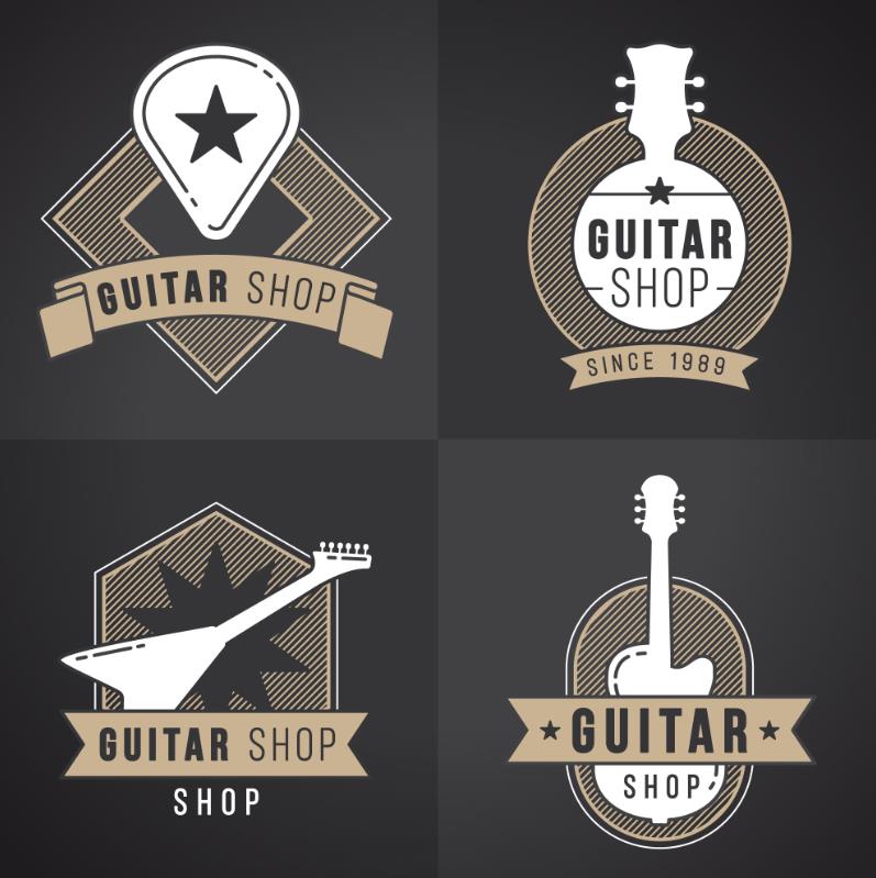 吉他乐器行logo设计0