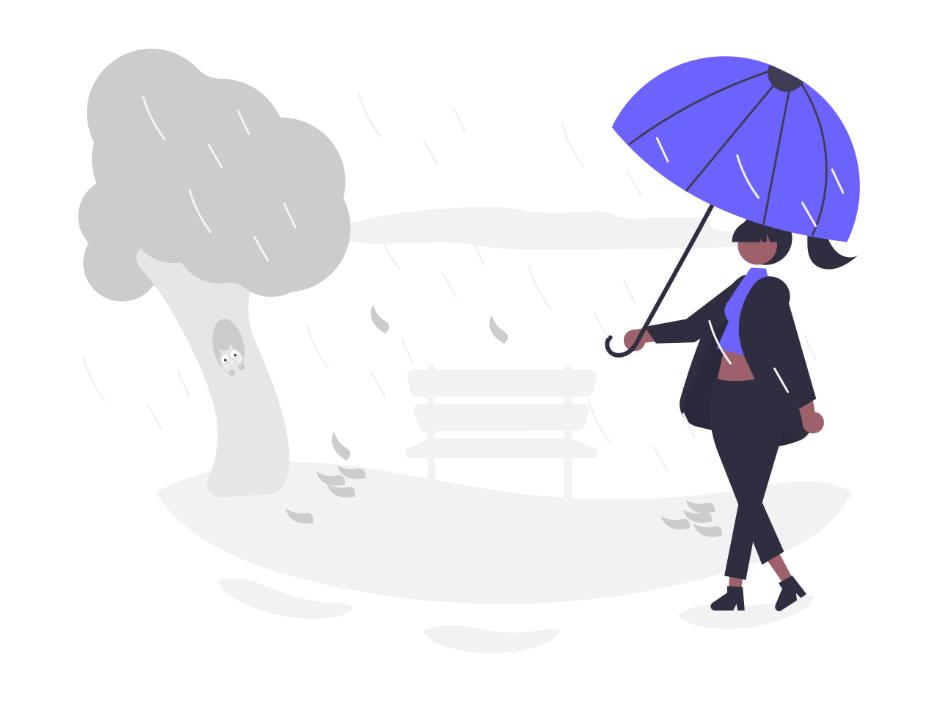 清明时节下雨打伞的女生插画0