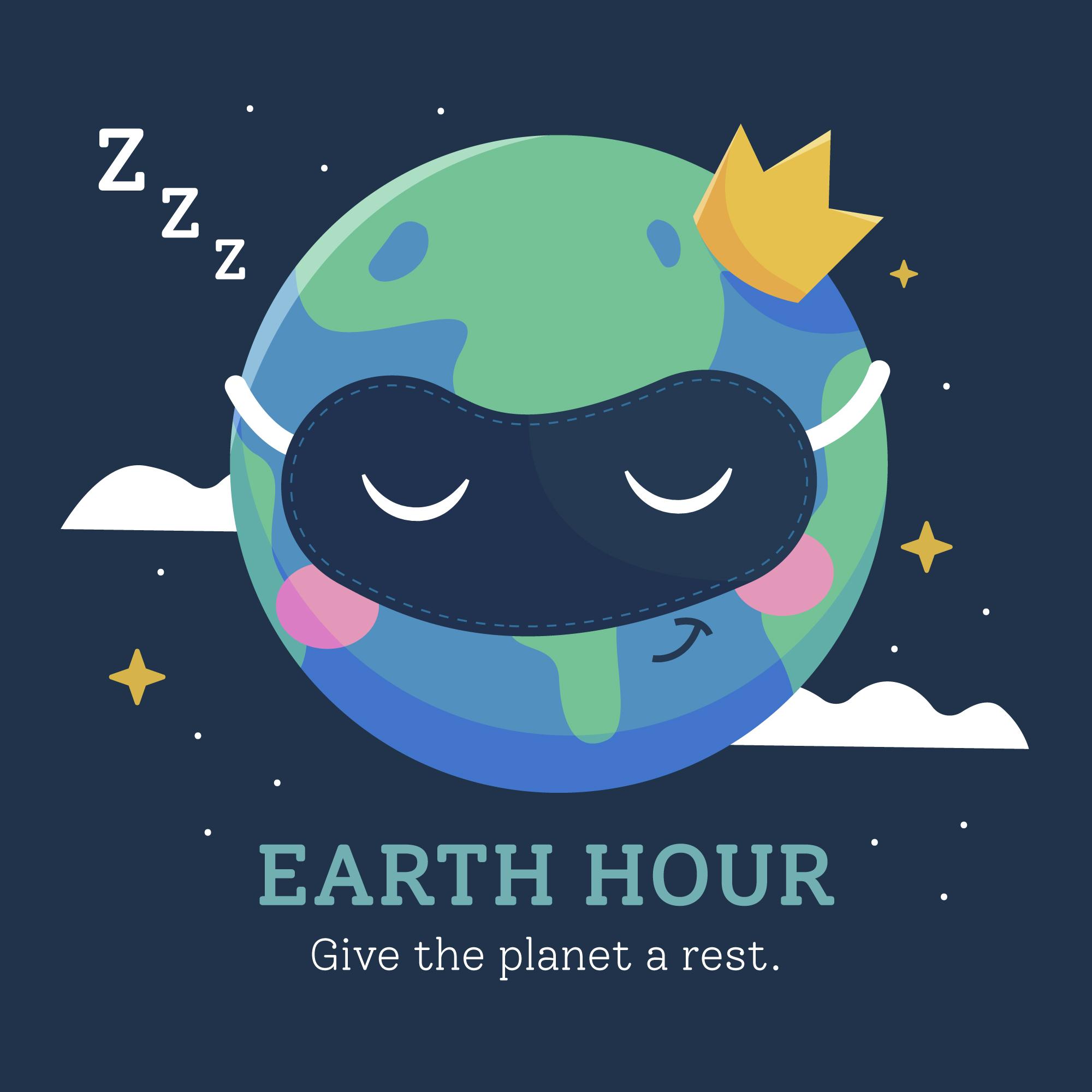 地球一小时日地球戴眼罩睡觉插图0