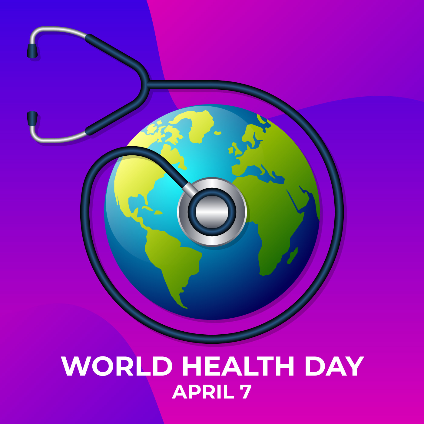 世界卫生日紫色背景插图0