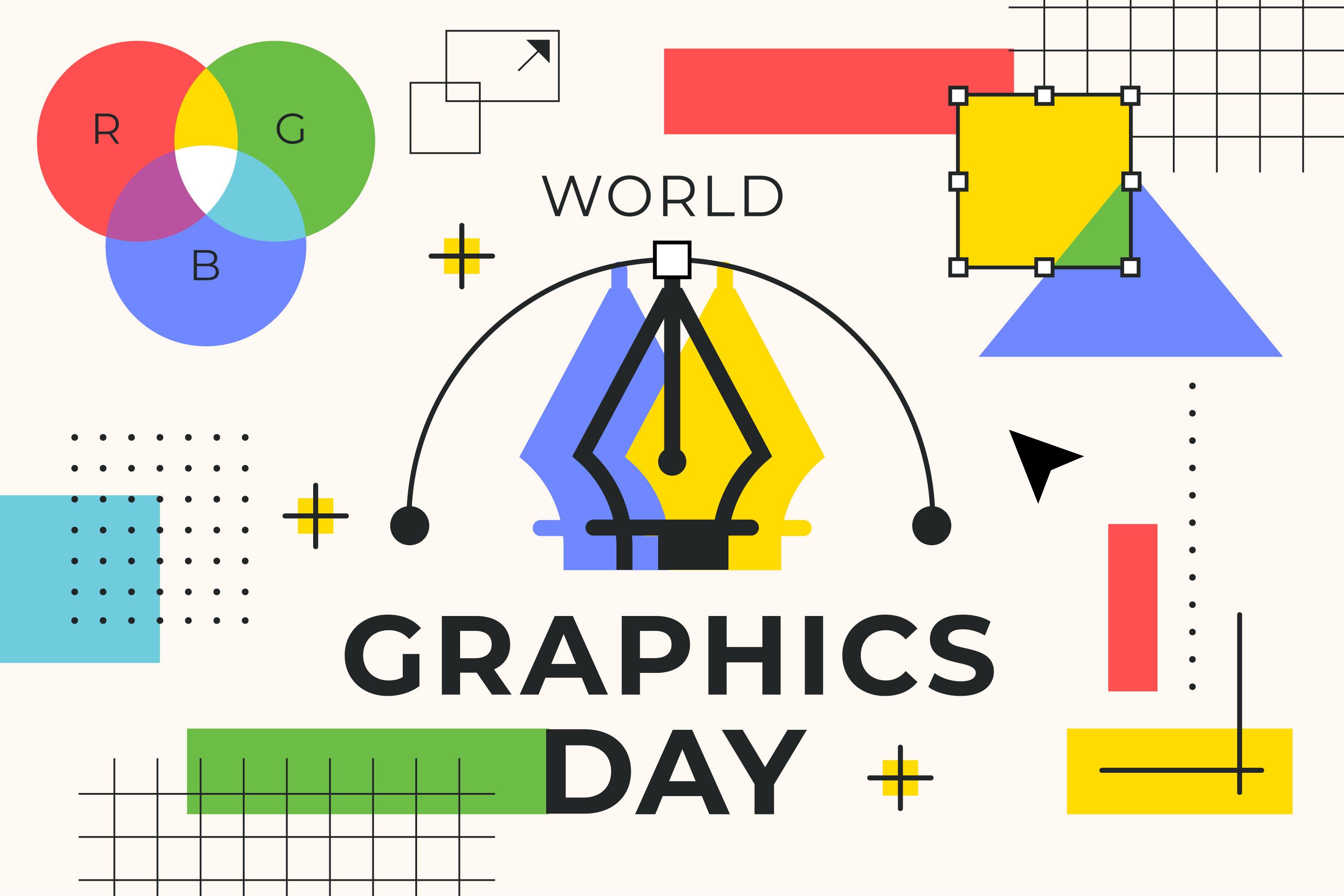 世界平面设计日几何图案插图0