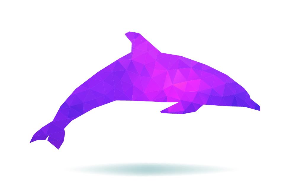 几何图形的海豚插画0