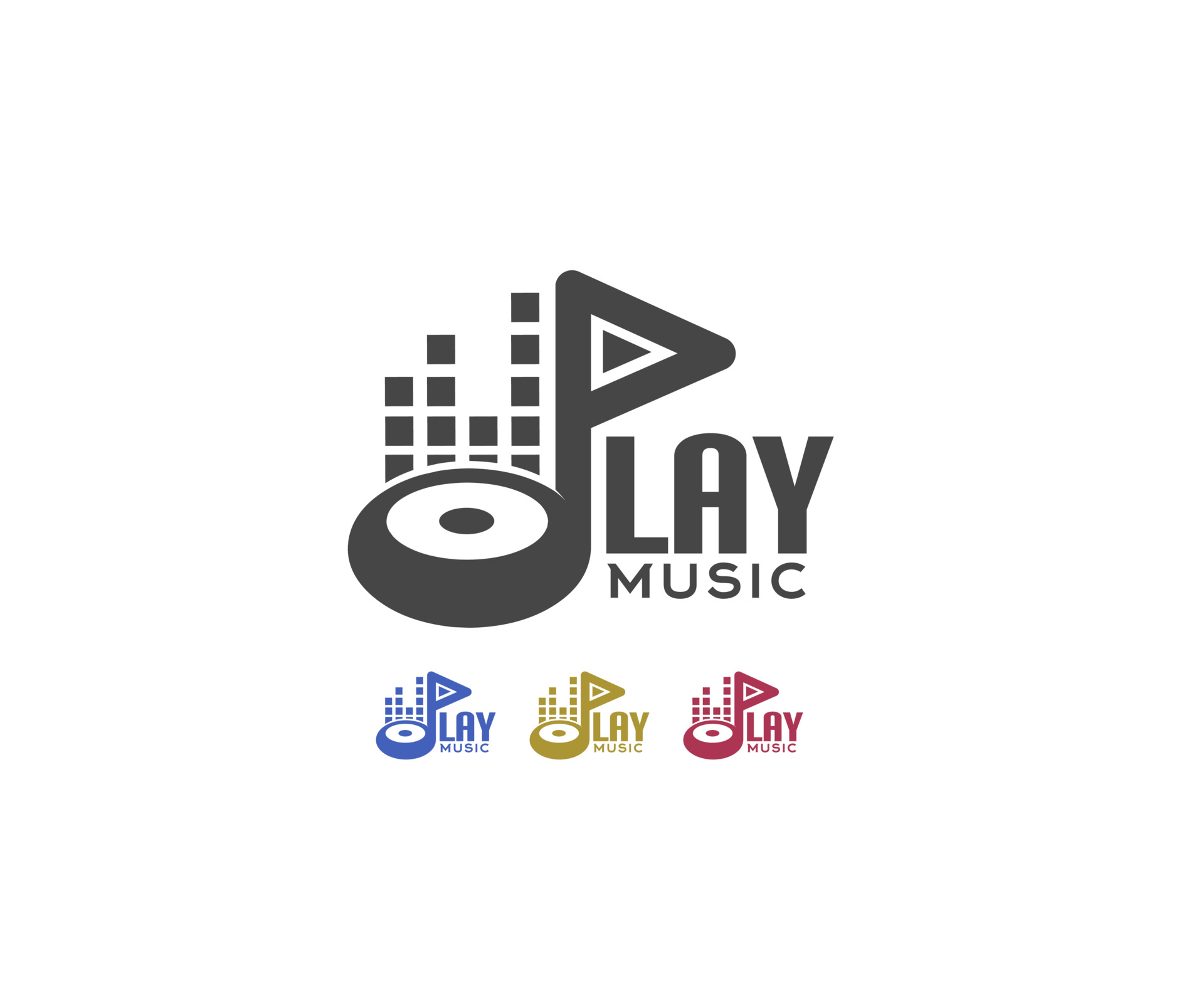 音乐播放logo设计0