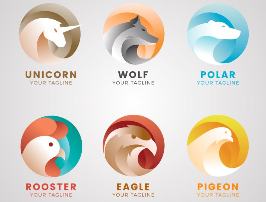 动物圆形创意logo设计0