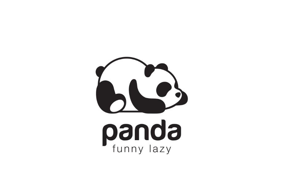可爱卡通的熊猫logo设计0