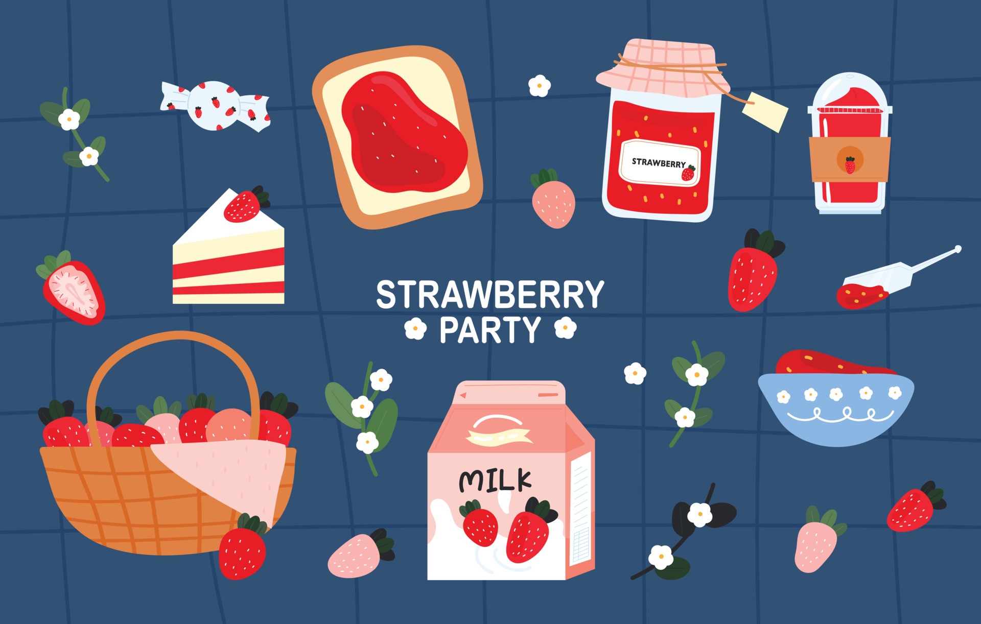 草莓制成的甜点插图0