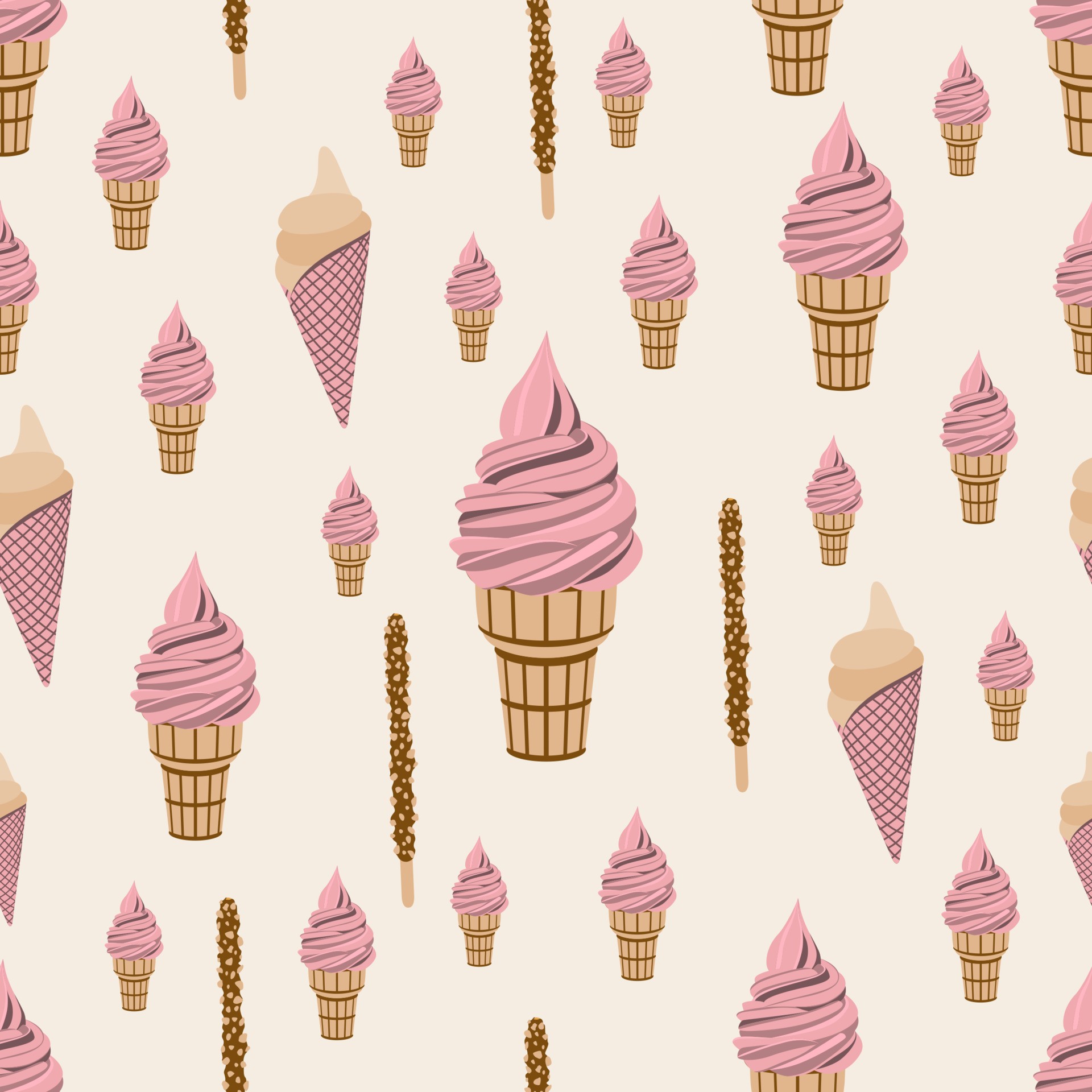 冰淇淋背景图案插图0