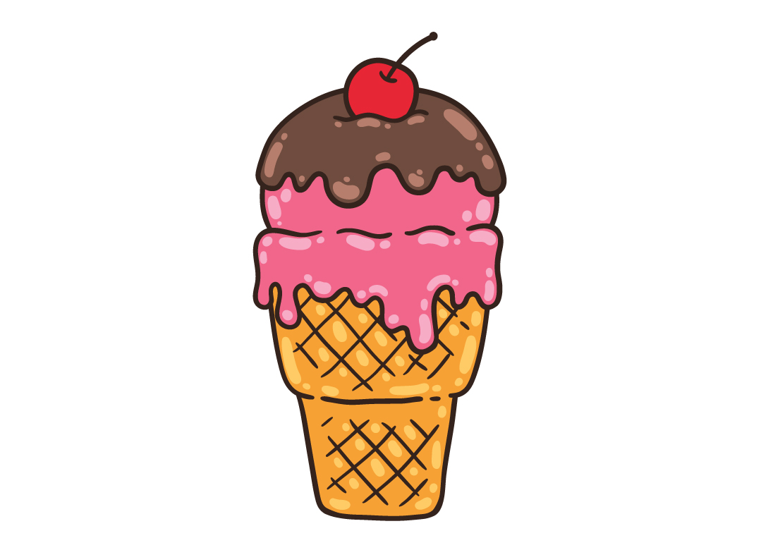 冰淇淋卡通插图0