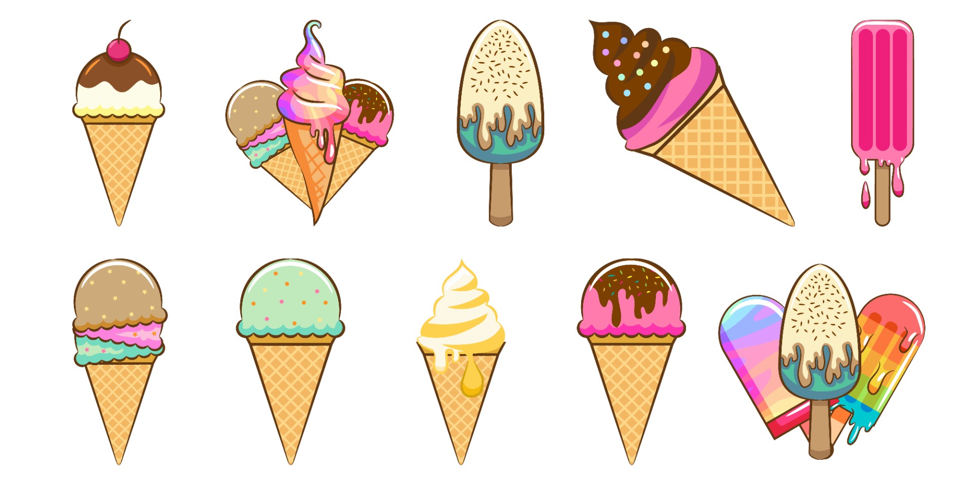 常见冰淇淋图标0