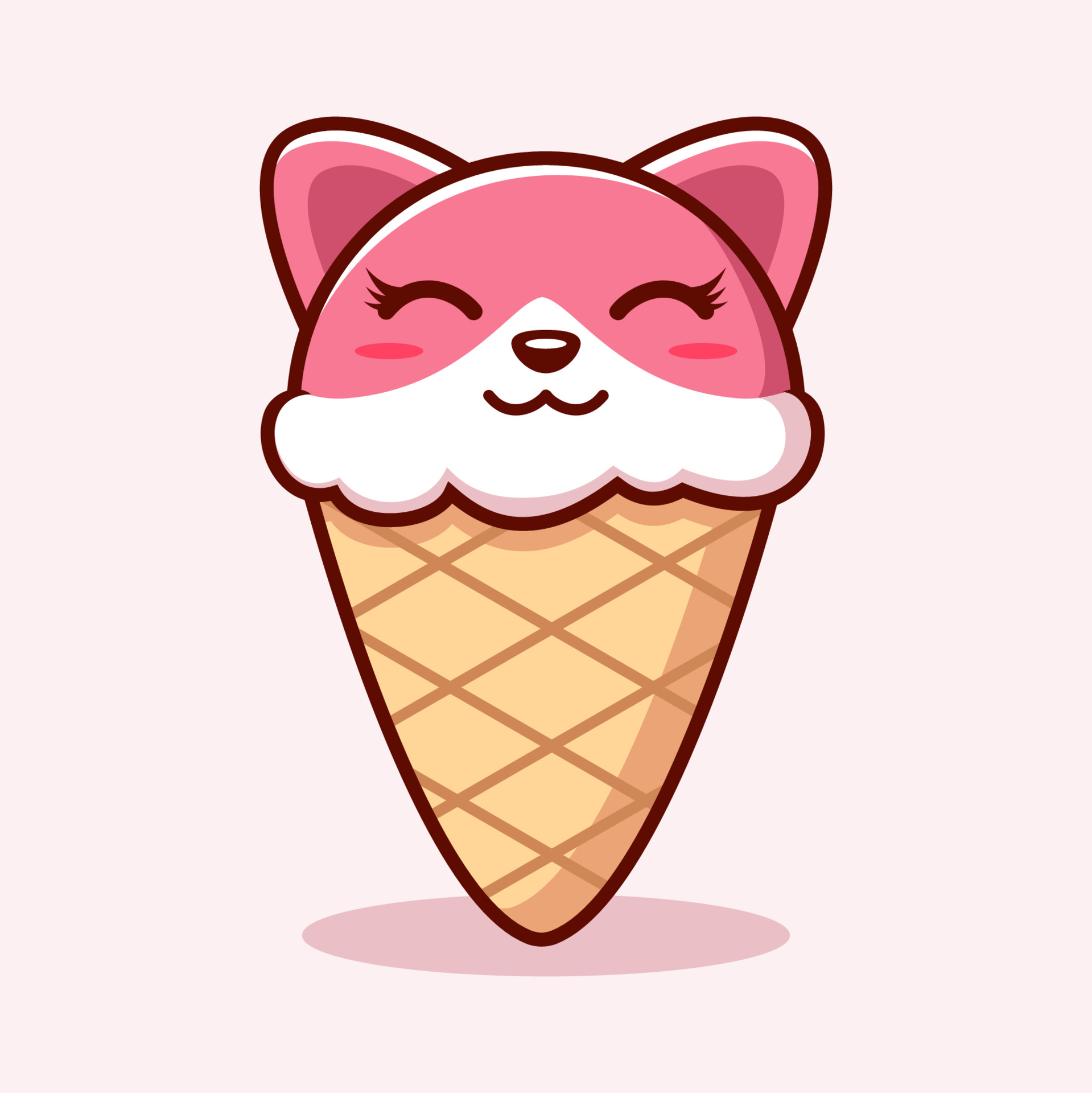 猫咪冰淇淋卡通图标0