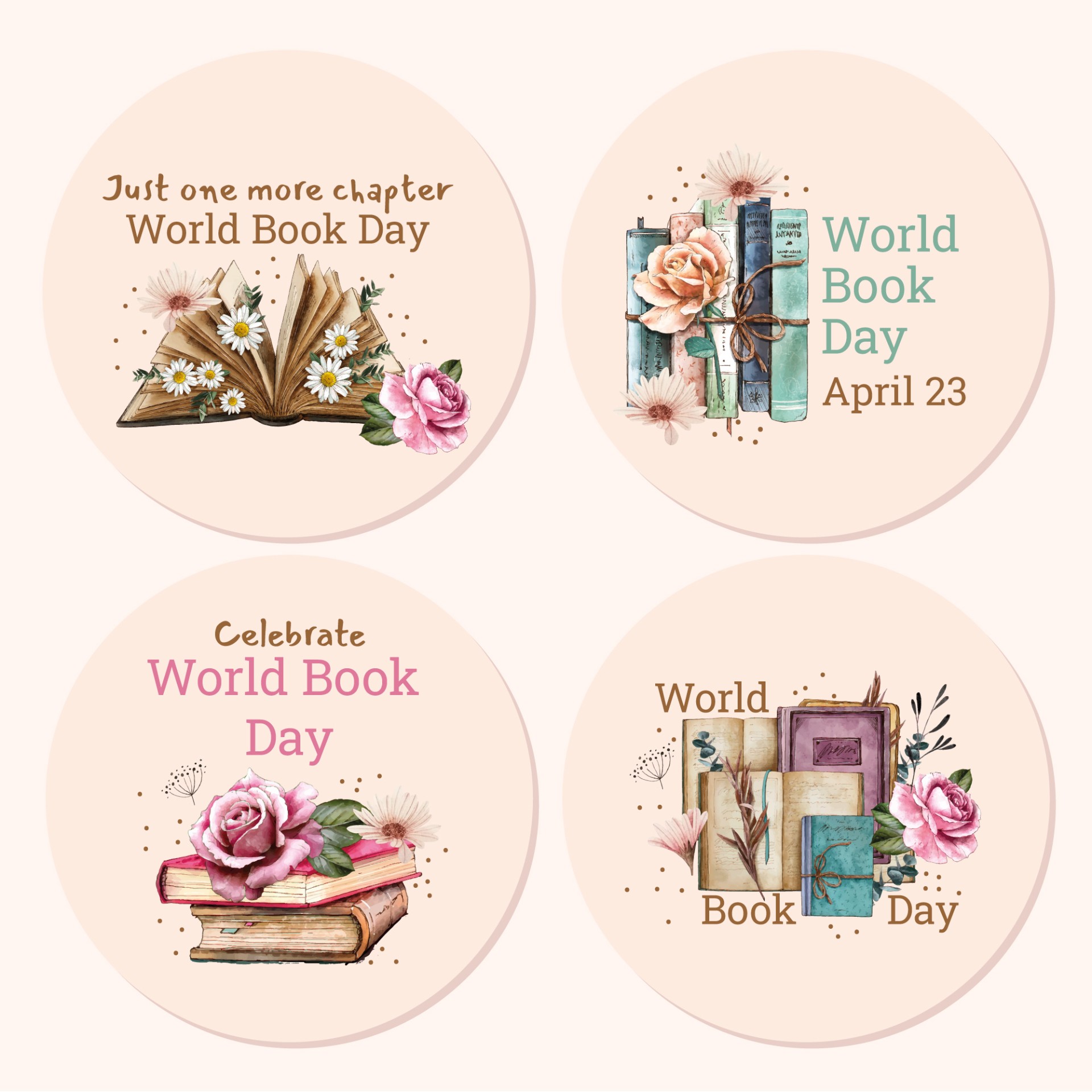 世界图书日花卉图标0