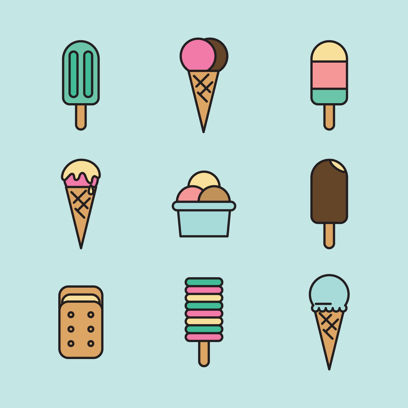 夏季冰淇淋图标0
